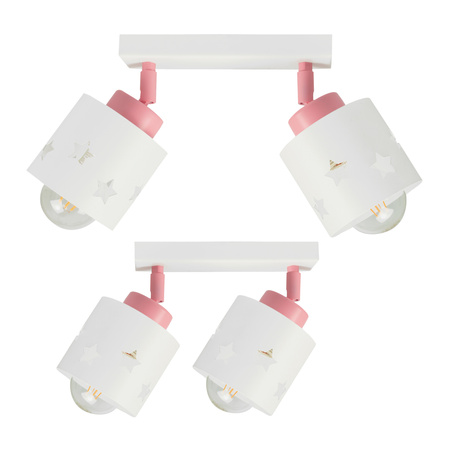 LAMPA SUFITOWA RÓŻOWO-BIAŁA GWIAZDKI DZIECIĘCA WISZĄCA RUCHOMA LUNARI LBR/2