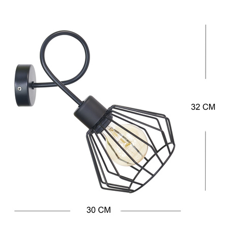 ARTEMIDA KINKIET EDISON 1P MODERNO SZARY