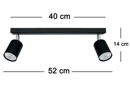 LISTWA SUFITOWA 2 SPOT PLAFON CZARNA