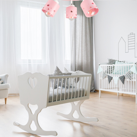 LAMPA SUFITOWA WISZĄCA RÓŻOWA DLA DZIECI PLAFON ŻYRANDOL SERCA LED RUCHOMY LUMIMI PR/3