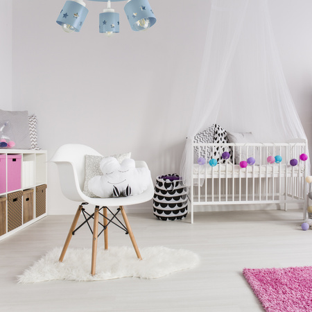 LAMPA SUFITOWA PLAFON NIEBIESKI DZIECIĘCY GWIAZDKI RUCHOMY KOSMOS STARS LUNARI PN/3