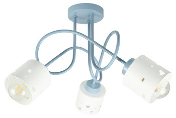 LAMPA SUFITOWA DO POKOJU DZIECIĘCEGO NIEBIESKO-BIAŁA ŻYRANDOL SERCA WISZĄCA  LUMIMI NB/3          