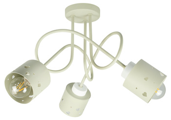 LAMPA DLA DZIECI KOLOROWA SUFITOWA BEŻOWA ŻYRANDOL E27 SERCA WISZĄCA LUMIMI LBR/3