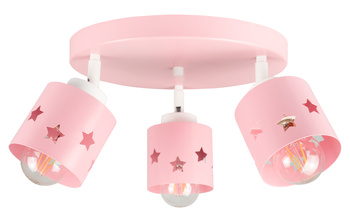 LAMPA SUFITOWA WISZĄCA RÓŻOWA DLA DZIECI PLAFON ŻYRANDOL GWIAZDKI RUCHOMY LUNARI PR/3
