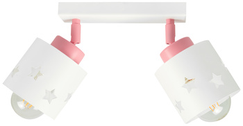 LAMPA SUFITOWA RÓŻOWO-BIAŁA GWIAZDKI DZIECIĘCA WISZĄCA RUCHOMA LUNARI LBR/2