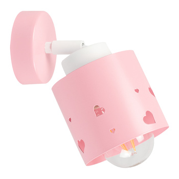 KINKIET RÓŻOWY SERCA DLA DZIECI LAMPA ŚCIENNA RUCHOMY LUMIMI KR/1
