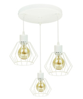 LAMPA SUFITOWA WISZĄCA PLAFON OKRĄGŁY DIAMENT BIAŁY MODERNO