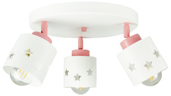 LAMPA SUFITOWA DZIECIĘCA PLAFON BIAŁY RÓŻOWY DLA DZIECI RUCHOMY E27 LUNARI PBR/3
