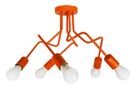 LAMPA SUFITOWA LUNA 1005/5 KOLOR POMARAŃCZOWY MODERNO