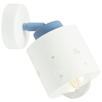 KINKIET BIAŁY LED SERDUSZKA LAMPA ŚCIENNA DLA DZIECI RUCHOMA LUMIMI KBN/1