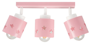 LAMPA DZIECIĘCA RÓŻOWA GWIAZDKI SUFITOWA PLAFON RUCHOMY  LUNARI LR/3