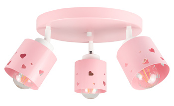 LAMPA SUFITOWA WISZĄCA RÓŻOWA DLA DZIECI PLAFON ŻYRANDOL SERCA LED RUCHOMY LUMIMI PR/3