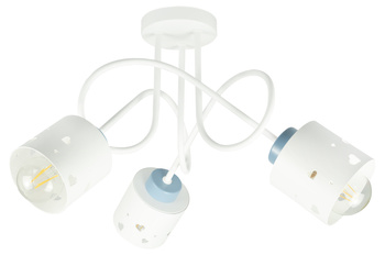 LAMPA SUFITOWA DLA DZIECI LED BIAŁO-NIEBIESKA ŻYRANDOL SERCA NOWOCZESNA ŻYRANDOL LUMIMI BBN/3