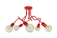 LAMPA SUFITOWA LUNA 1005/5 KOLOR CZERWONY MODERNO
