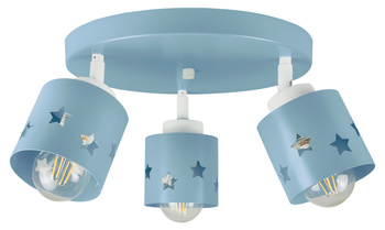 LAMPA SUFITOWA PLAFON NIEBIESKI DZIECIĘCY GWIAZDKI RUCHOMY KOSMOS STARS LUNARI PN/3
