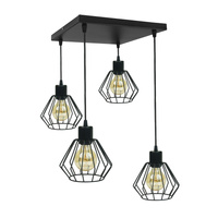 LAMPA WISZĄCA SUFITOWA PLAFON KWADRAT DIAMENT CZARNA MODERNO