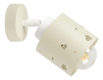 KINKIET ŚCIENNY DLA DZIECI LUMIMI BEŻOWY Z SERCAMI LUMIMI KB/1