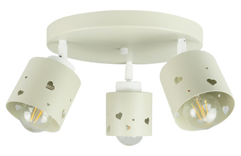 LAMPA SUFITOWA PLAFON BEŻOWA DLA DZIECI WISZĄCA ŻYRANDOL SERCA LED RUCHOMY LUMIMI PB/3