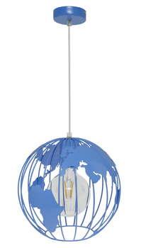 LAMPA WISZĄCA GLOBUS NIEBIESKA