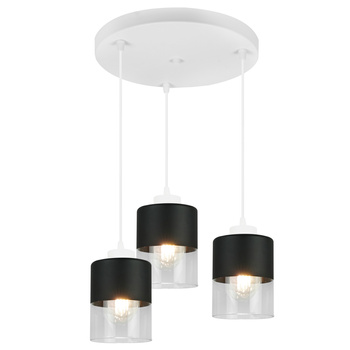 Lampa Wisząca Plafon Sufitowy Biała Żyrandol Szklane Klosze Led Harmonia