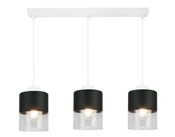 Lampa Wisząca Biała Żyrandol Listwa 2 Szklane Klosze Sufitowa Led Harmonia
