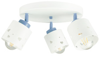 LAMPA SUFITOWA LED DZIECIĘCA PLAFON SERDUSZKA BIAŁO-NIEBIESKI RUCHOMY ŻYRANDOL E27 LUMIMI PBN/3