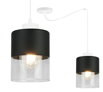 Lampa Pająk Wisząca Żyrandol 1 Płomienna Szklany Klosz Sufitowa Biała